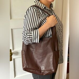 Eileen Fisher Leather Shoulder Tote